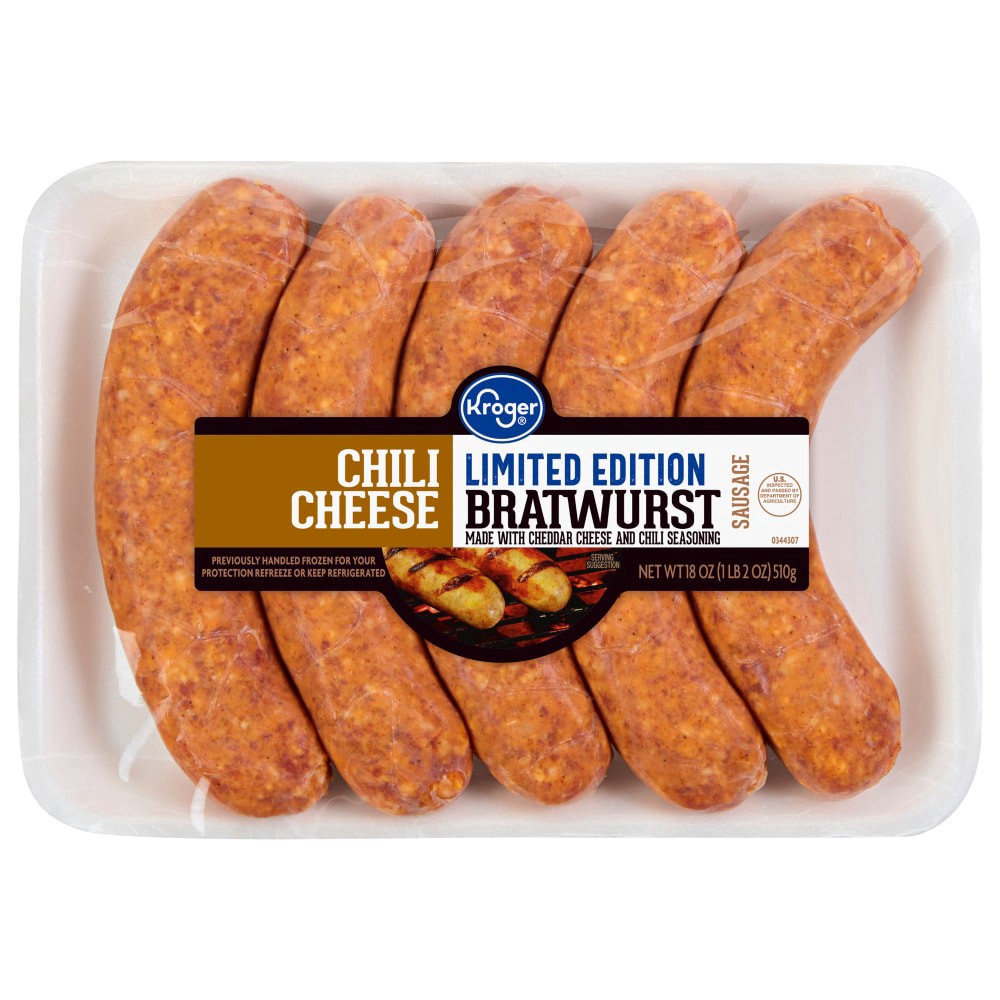 slide 1 of 1, Kroger® Chili Cheese Bratwurst, 18 oz