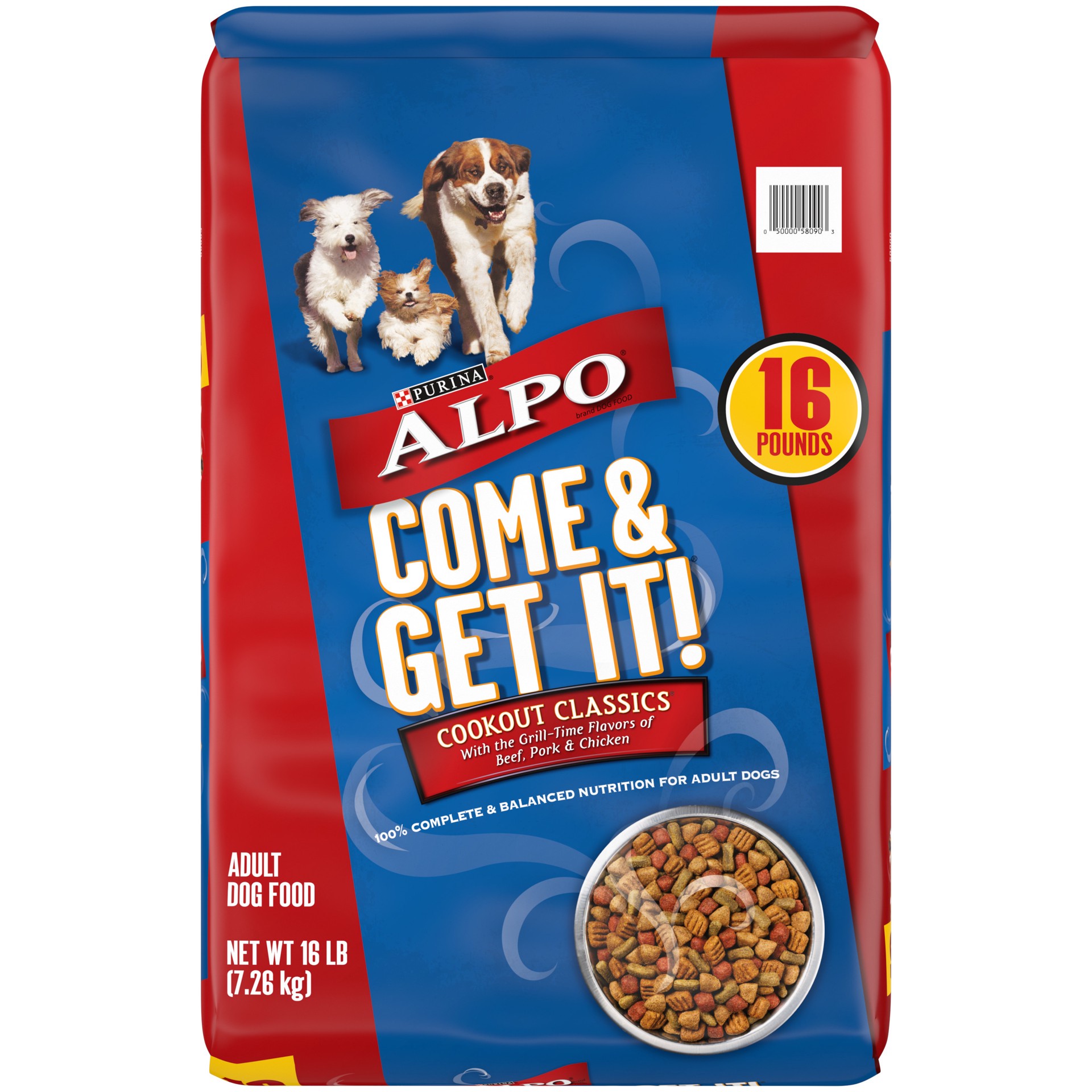 slide 1 of 8, ALPO Purina ALPO Dry Dog Food, Come & Get It! Cookout Classics, 16.25 lb