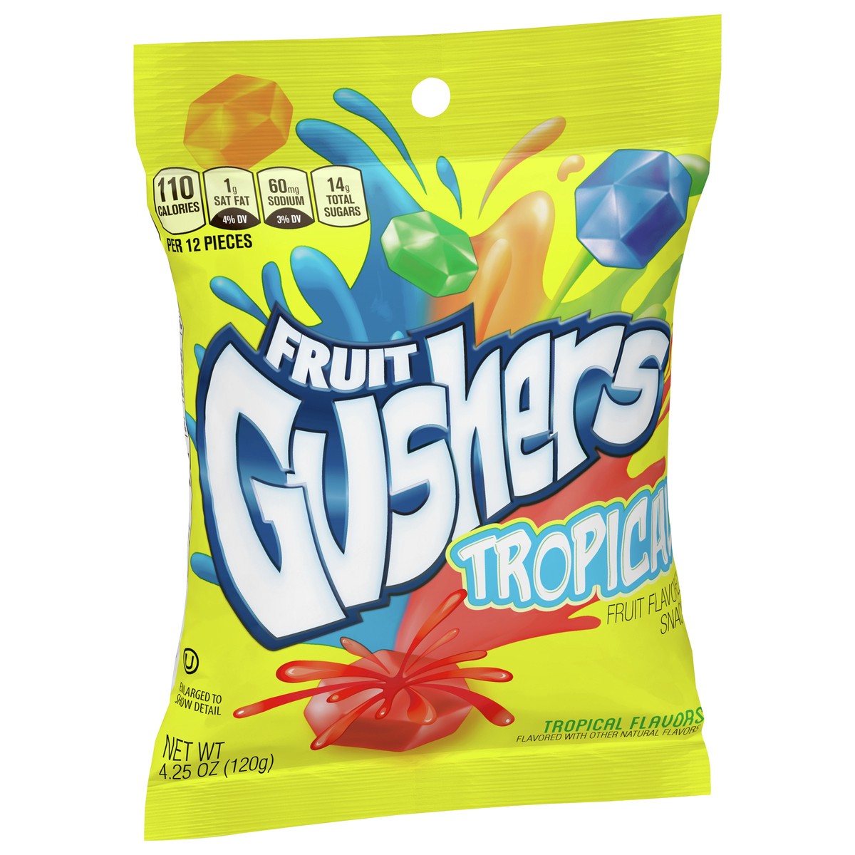 slide 5 of 8, Fruit Gushers Tropical Fruit Flavored Snacks, 4.25 oz