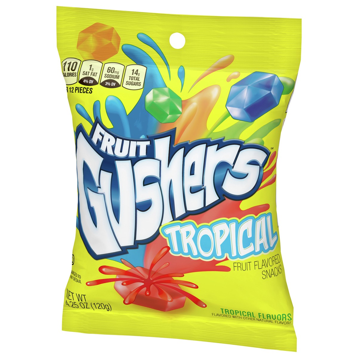 slide 3 of 8, Fruit Gushers Tropical Fruit Flavored Snacks, 4.25 oz