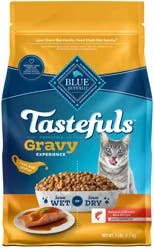Blue Buffalo Tastefuls Irresistible Gravy Experience Adult Indoor Cat Dry Food, Salmon & Brown Rice Recipe, 7 lb Bag