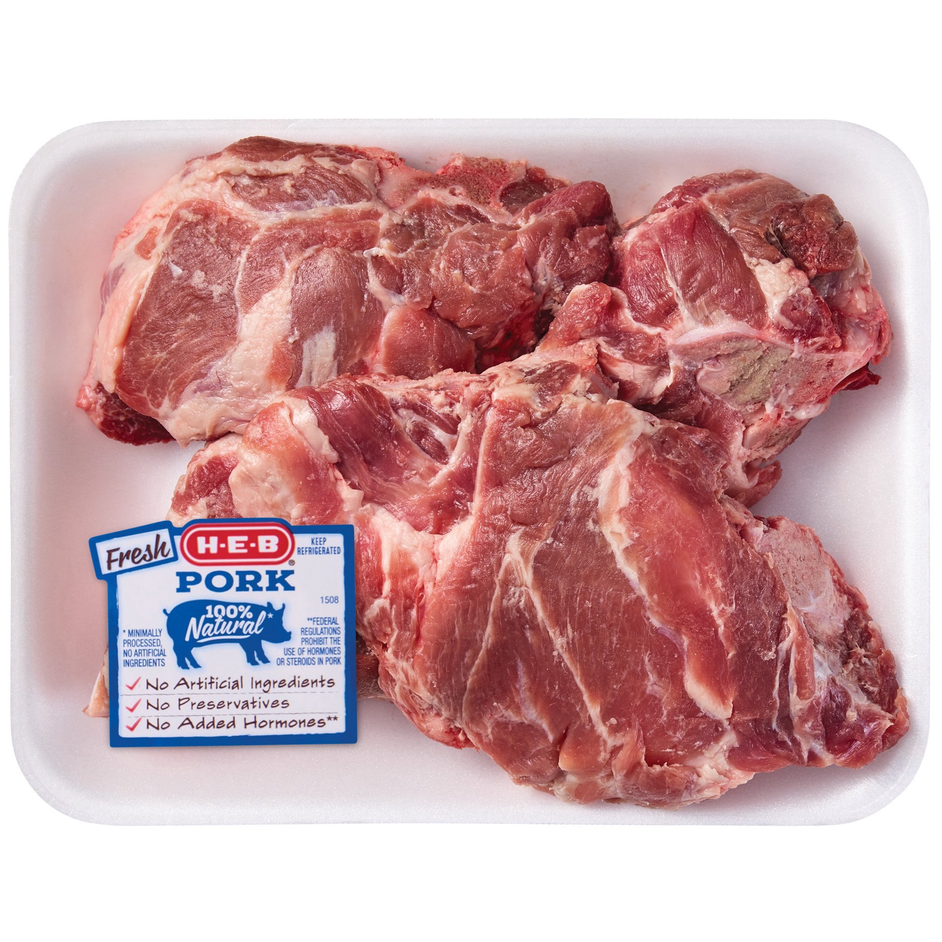 slide 1 of 1, H-E-B Pork Neckbones, per lb
