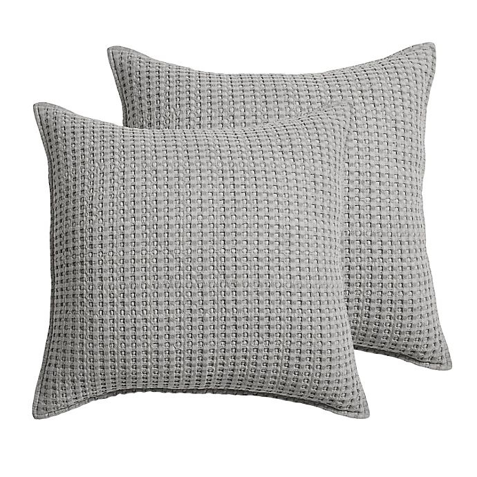 slide 1 of 1, Levtex Home Mills Waffle European Pillow Sham - Grey, 2 ct