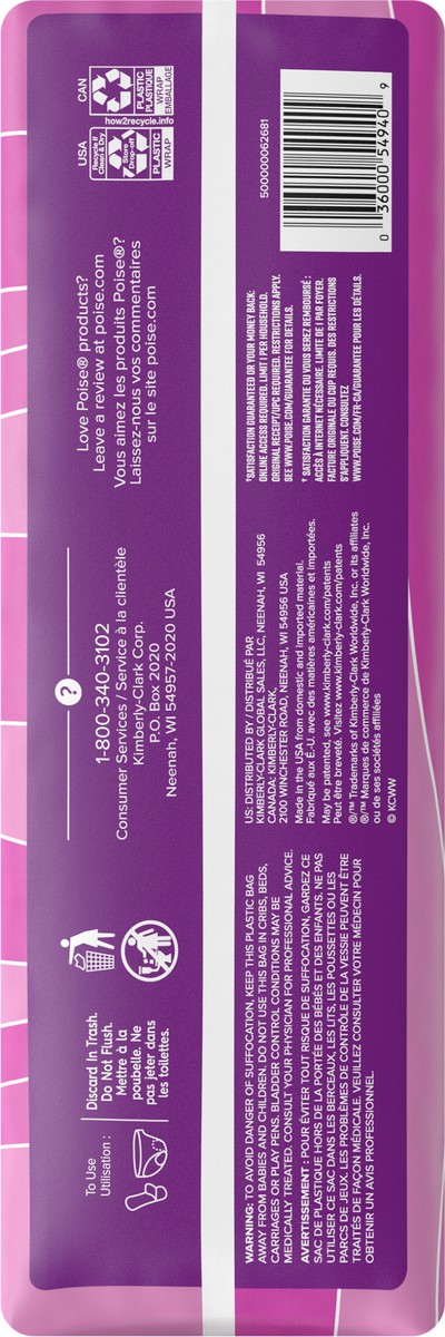 slide 8 of 10, Poise Incontinence & Postpartum Pads for Bladder Leaks, 7 Drop Ultra Absorbency, Long Length, 39 Count, 39 ct