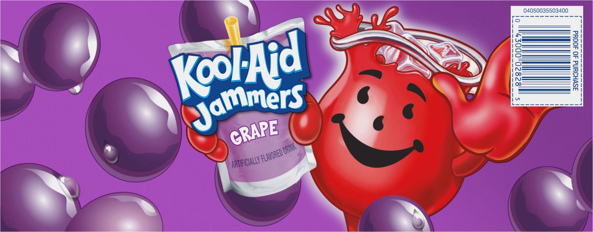 slide 2 of 9, Kool-Aid Jammers Grape Flavored Drink, 10 ct Box, 6 fl oz Pouches, 10 ct