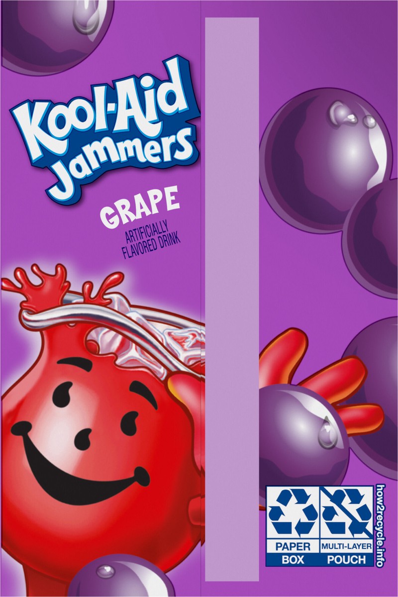 slide 7 of 9, Kool-Aid Jammers Grape Flavored Drink, 10 ct Box, 6 fl oz Pouches, 10 ct