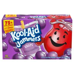 Kool-Aid Jammers Grape Flavored Drink, 10 ct Box, 6 fl oz Pouches