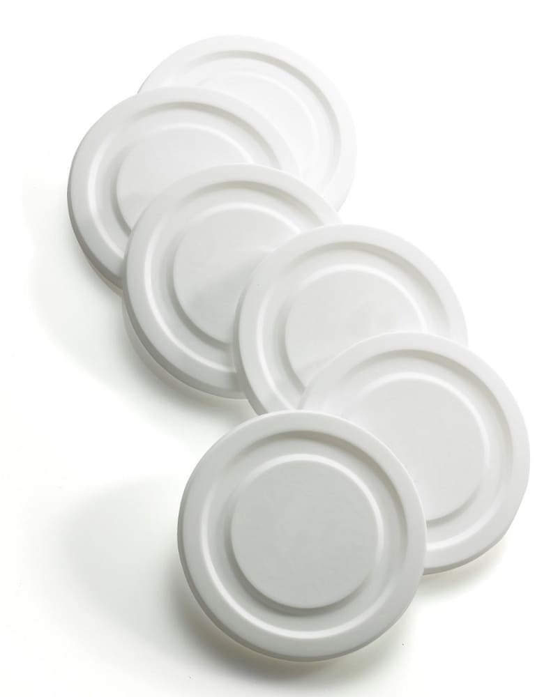 slide 1 of 1, Dash Of That Glass Lids - White, 6 ct