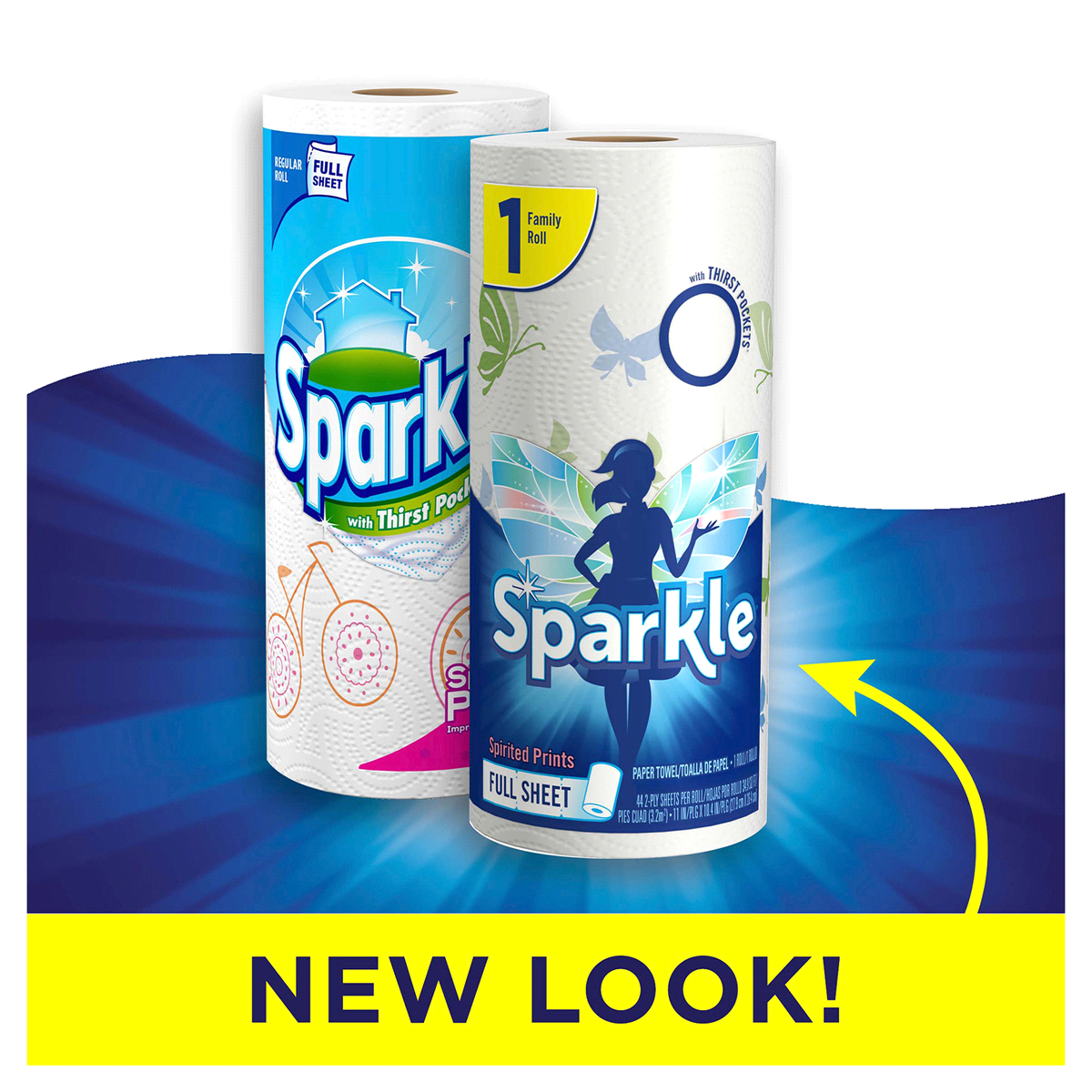 slide 4 of 5, Sparkle Print Paper Towels Single Roll, 50.7986 ft