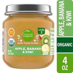 Simple Truth Organic Apple Banana And Kiwi Baby Food Puree Jar