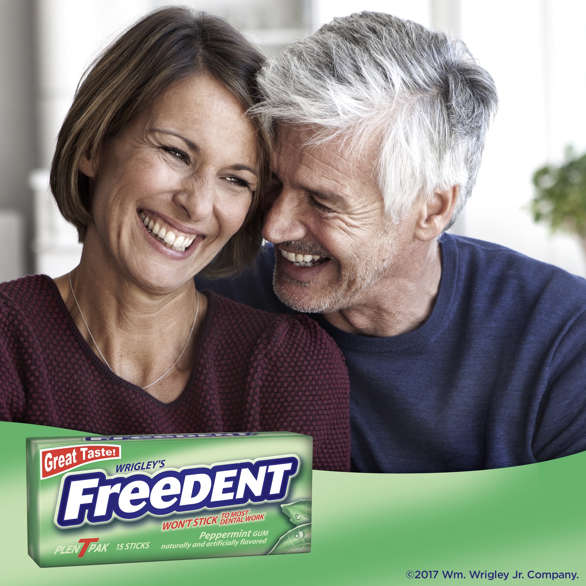 slide 2 of 5, Freedent WRIGLEY'S FREEDENT Peppermint Chewing Gum, Single Pack, 15 Stick, 15 pc