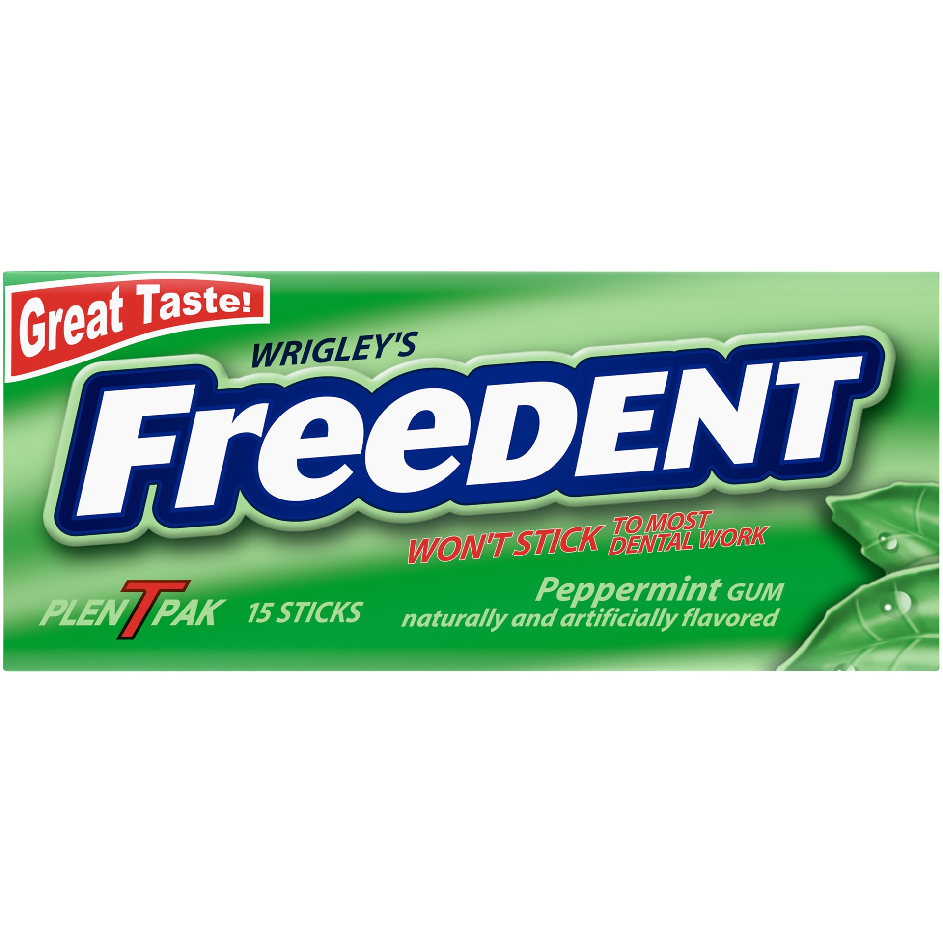 slide 1 of 5, Freedent WRIGLEY'S FREEDENT Peppermint Chewing Gum, Single Pack, 15 Stick, 15 pc