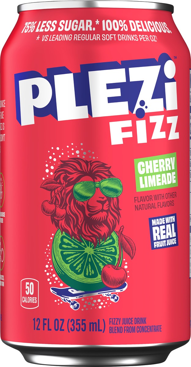 slide 4 of 9, PLEZi FiZZ Cherry Limeade Prebiotic Soda 12 Fl Oz, 12 fl oz