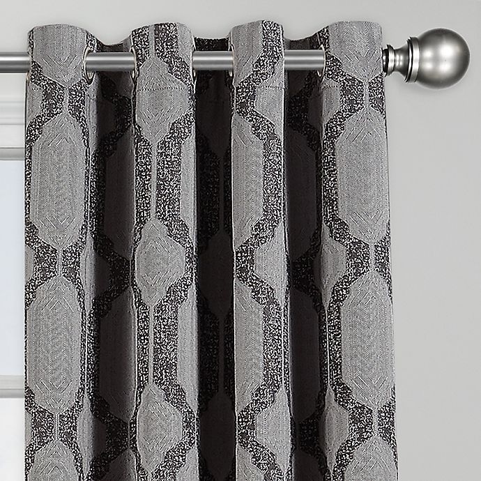 slide 2 of 4, Brookstone Paxton Grommet 100% Blackout Window Curtain Panel - Dark Grey, 108 in