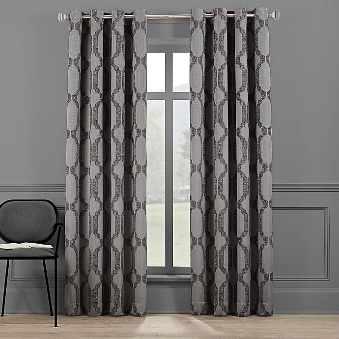 slide 1 of 4, Brookstone Paxton Grommet 100% Blackout Window Curtain Panel - Dark Grey, 108 in