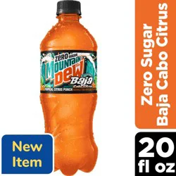 Mountain Dew Zero Sugar Baja Cabo Citrus Soda Tropical Citrus Punch 20 fl oz