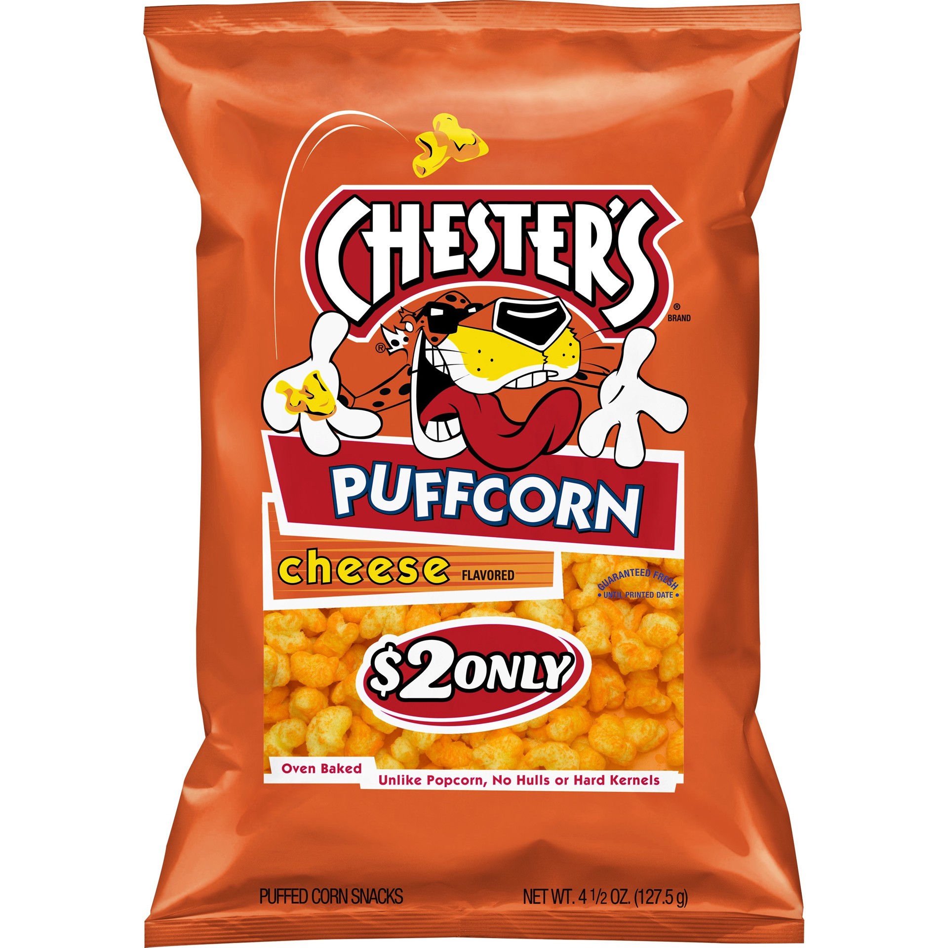 slide 1 of 5, Chester's Puffcorn Cheese 4.5 Ounce Plastic Bag, 4.5 oz