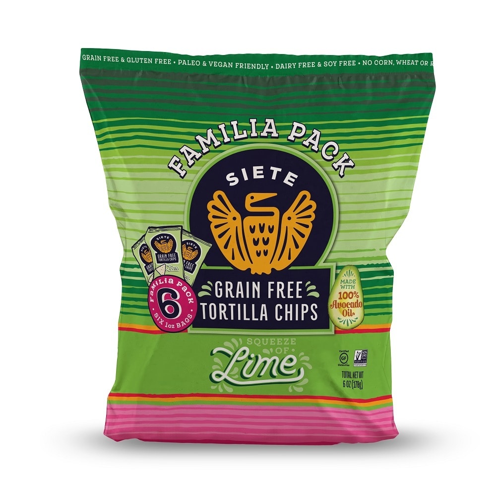 slide 1 of 1, Siete Lime Tortilla Chips Familia Pack, 6 ct; 1 oz