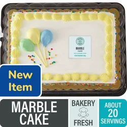 Vanilla 1/4 Sheet Whipped Iced Marble Cake - Bakery Fresh - 42 oz