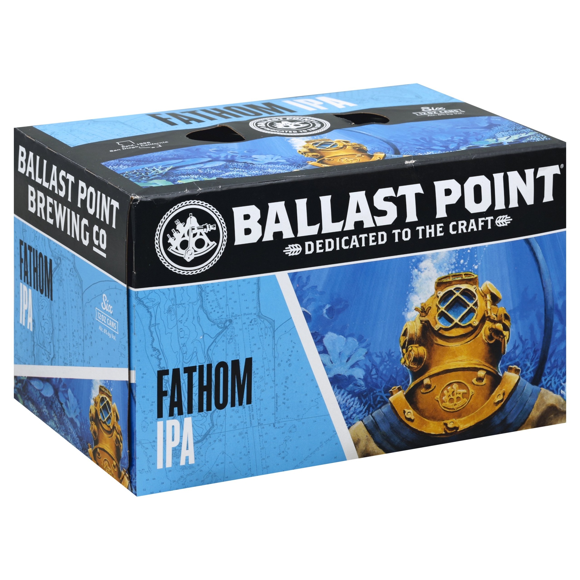 slide 1 of 3, Ballast Point Fathom IPA Beer, 6 ct, 12 fl oz