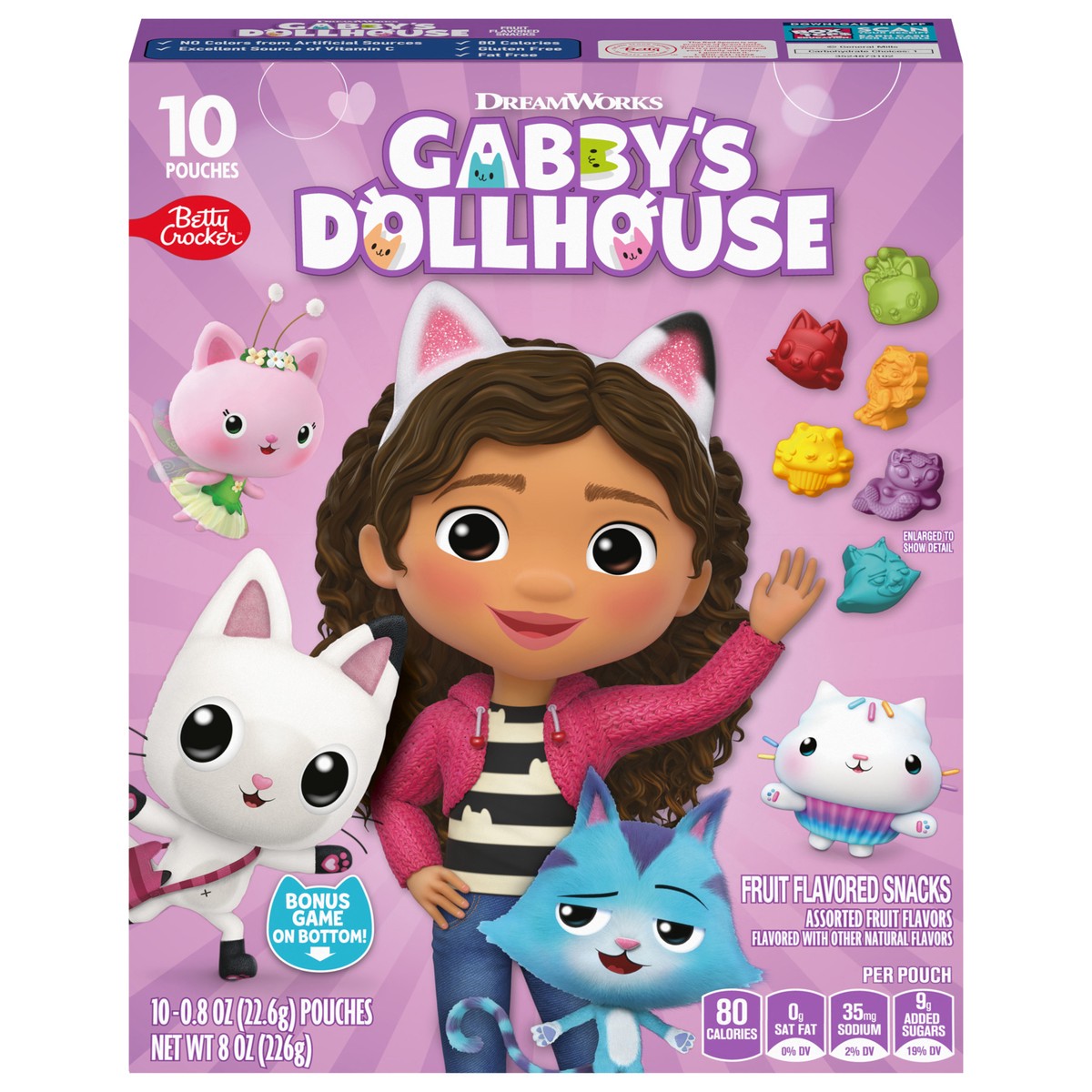 slide 1 of 10, Betty Crocker Gabby's Dollhouse Fruit Flavored Snacks, Treat Pouches, Gluten Free, 10 ct, 10 ct