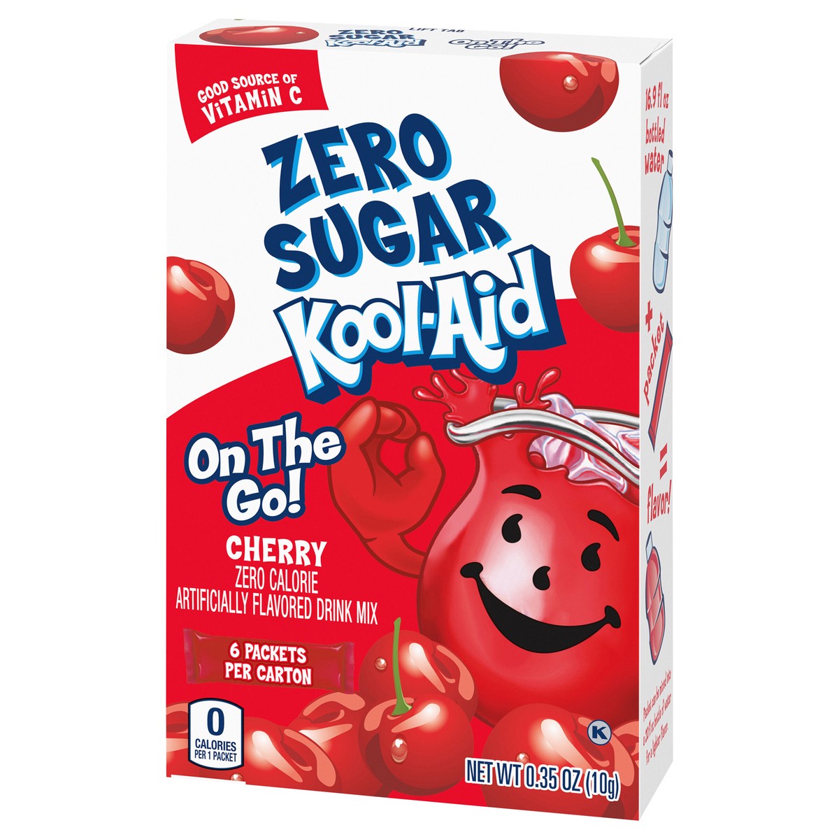 slide 8 of 13, Kool-Aid Cherry Zero Sugar Artificially Flavored Powdered Soft Drink Mix, 6 ct On-the-Go-Packets, 6 ct