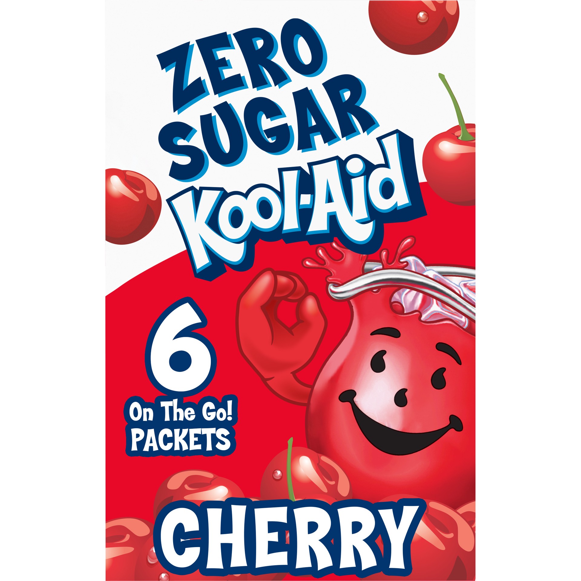 slide 1 of 13, Kool-Aid Cherry Zero Sugar Artificially Flavored Powdered Soft Drink Mix, 6 ct On-the-Go-Packets, 6 ct