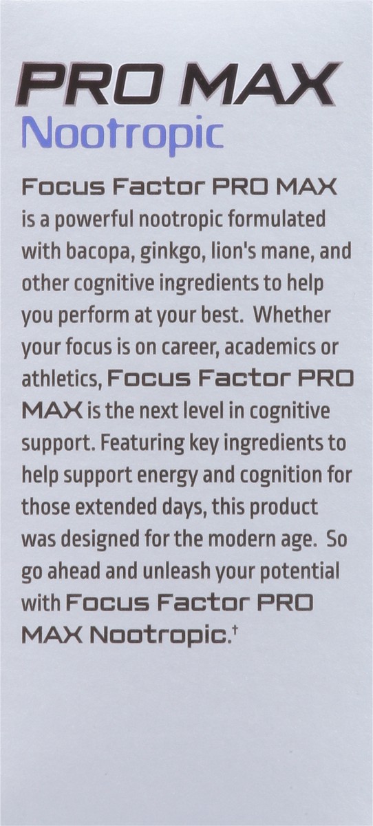 slide 7 of 15, Focus Factor Pro Max Nootropic 60 Capsules, 60 ct