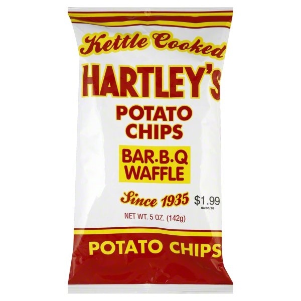 slide 1 of 5, Hartley's BBQ Waffle Chips, 5 oz