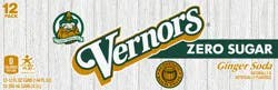 Vernors Zero Sugar Ginger Soda, 12 fl oz cans, 12 pack