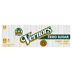 Vernors Zero Sugar Ginger Soda- 12 ct; 12 fl oz