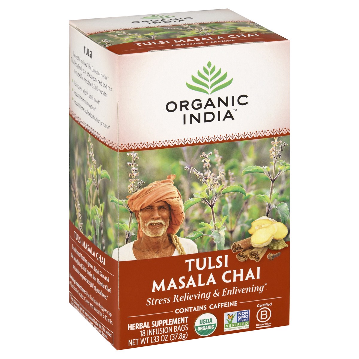 slide 3 of 13, Organic India Infusion Bags Tulsi Masala Chai Herbal Supplement - 18 ct, 18 ct