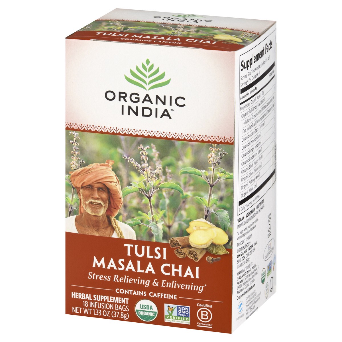 slide 10 of 13, Organic India Infusion Bags Tulsi Masala Chai Herbal Supplement - 18 ct, 18 ct