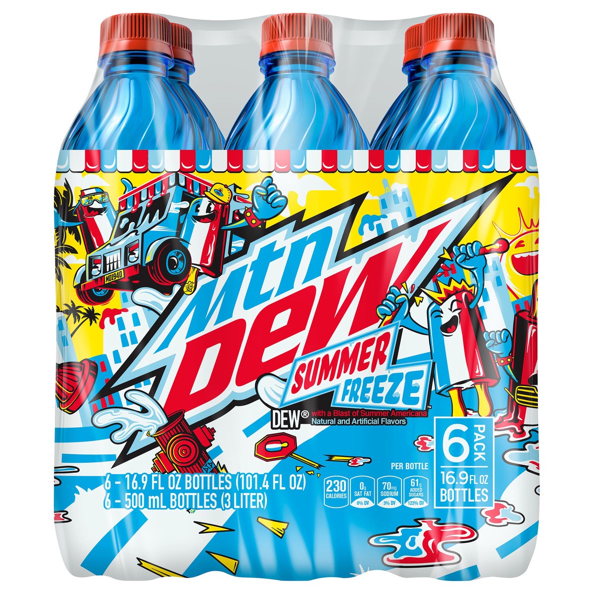 slide 1 of 1, Mountain Dew Summer Freeze Soda Bottles - 6 ct; 16.9 fl oz, 6 ct; 16.9 fl oz