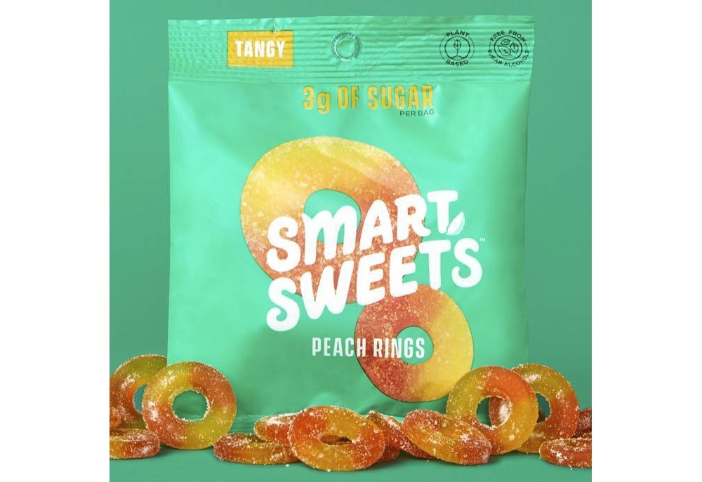 slide 3 of 5, Smart SweetsCandy Peach Rings, 1.8 oz