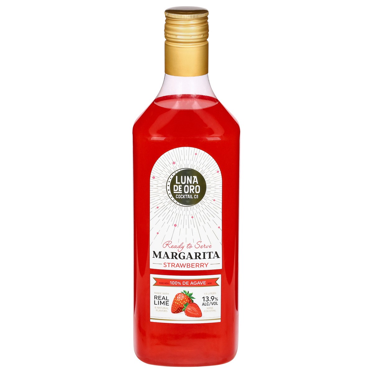 slide 1 of 1, Luna De Oro Strawberry Margarita Pet Wine - 1.5 Liters, 