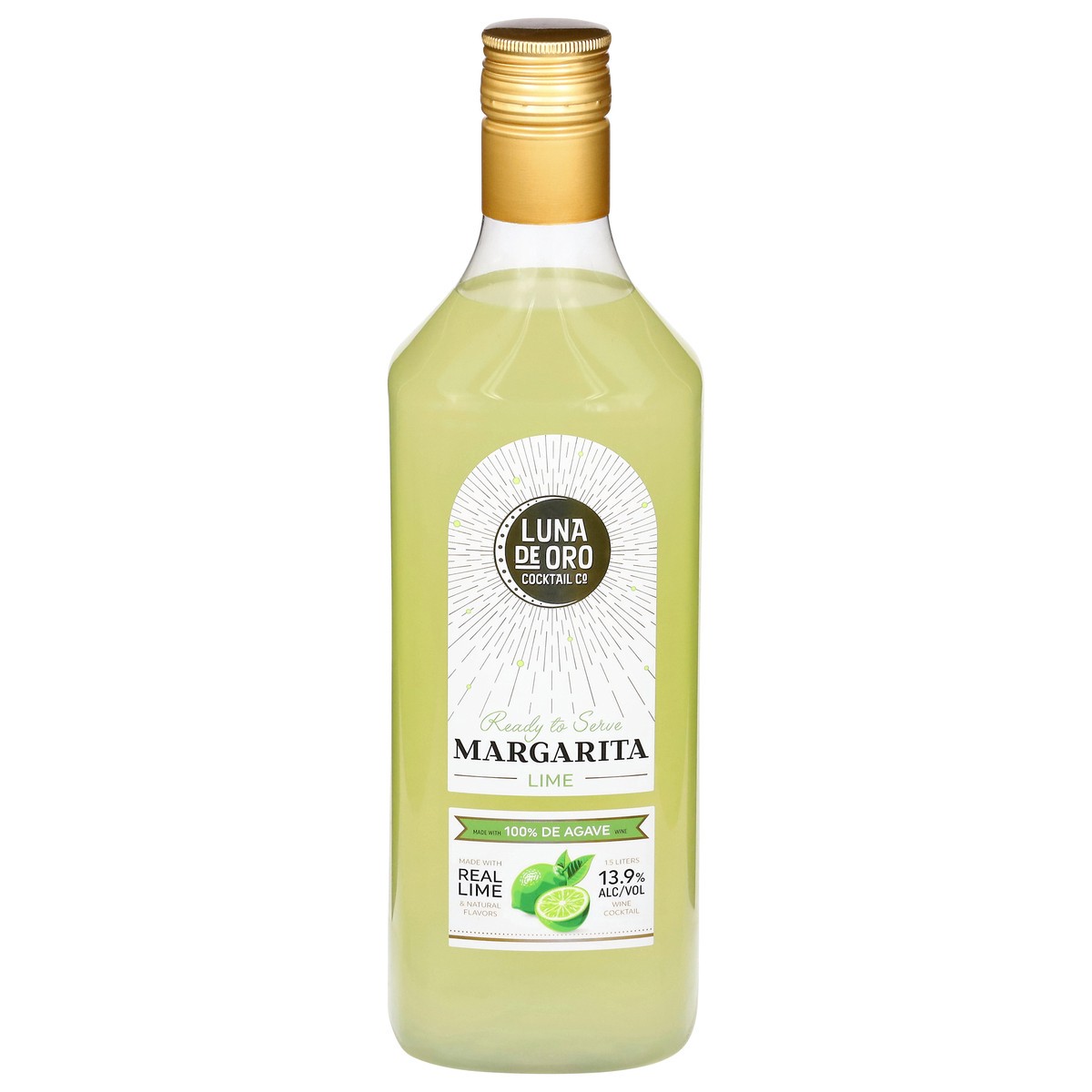 slide 1 of 1, Luna De Oro Margarita Lime Wine - 1.5 Liter, 