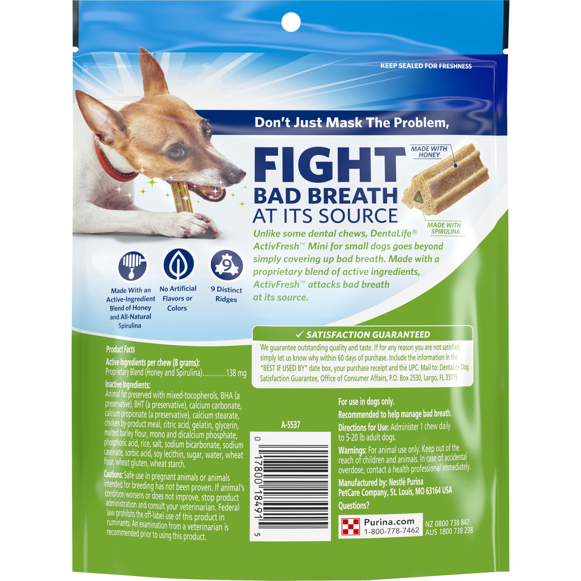 slide 6 of 8, Purina DentaLife ActivFresh Daily Oral Care Mini Dog Chews - 6.1 oz. Pouch, 6.1 oz