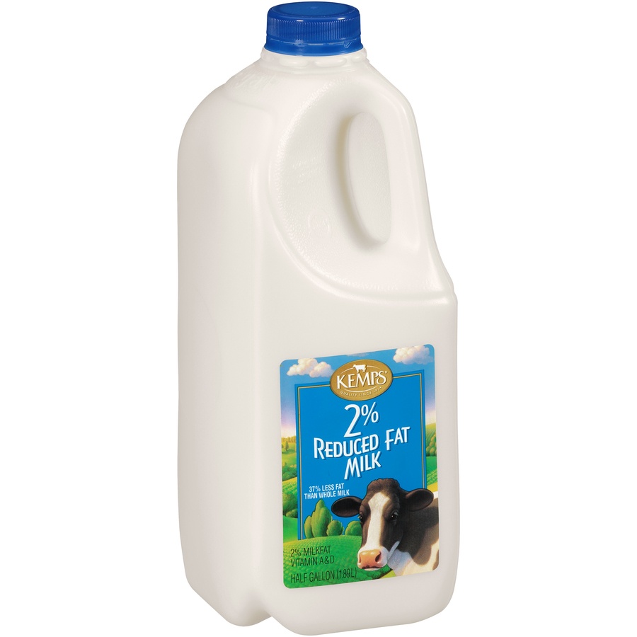 slide 2 of 8, Kemps 2% Reduced Fat Milk, 1/2 gal