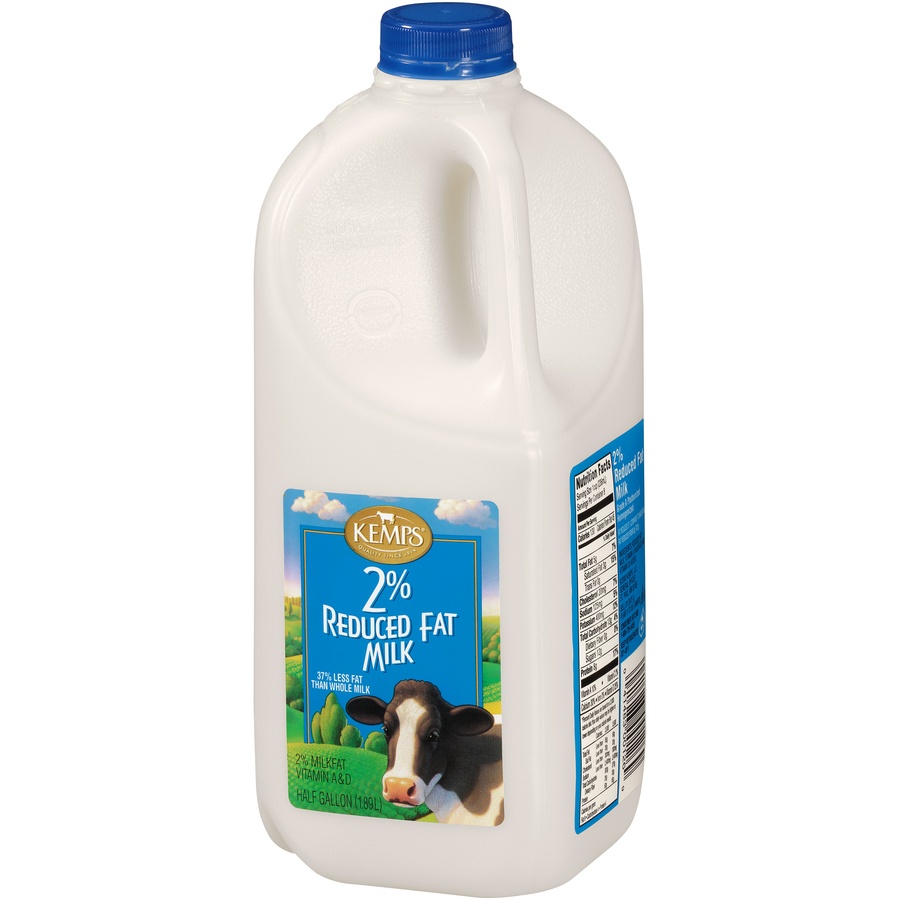 slide 3 of 8, Kemps 2% Reduced Fat Milk, 1/2 gal