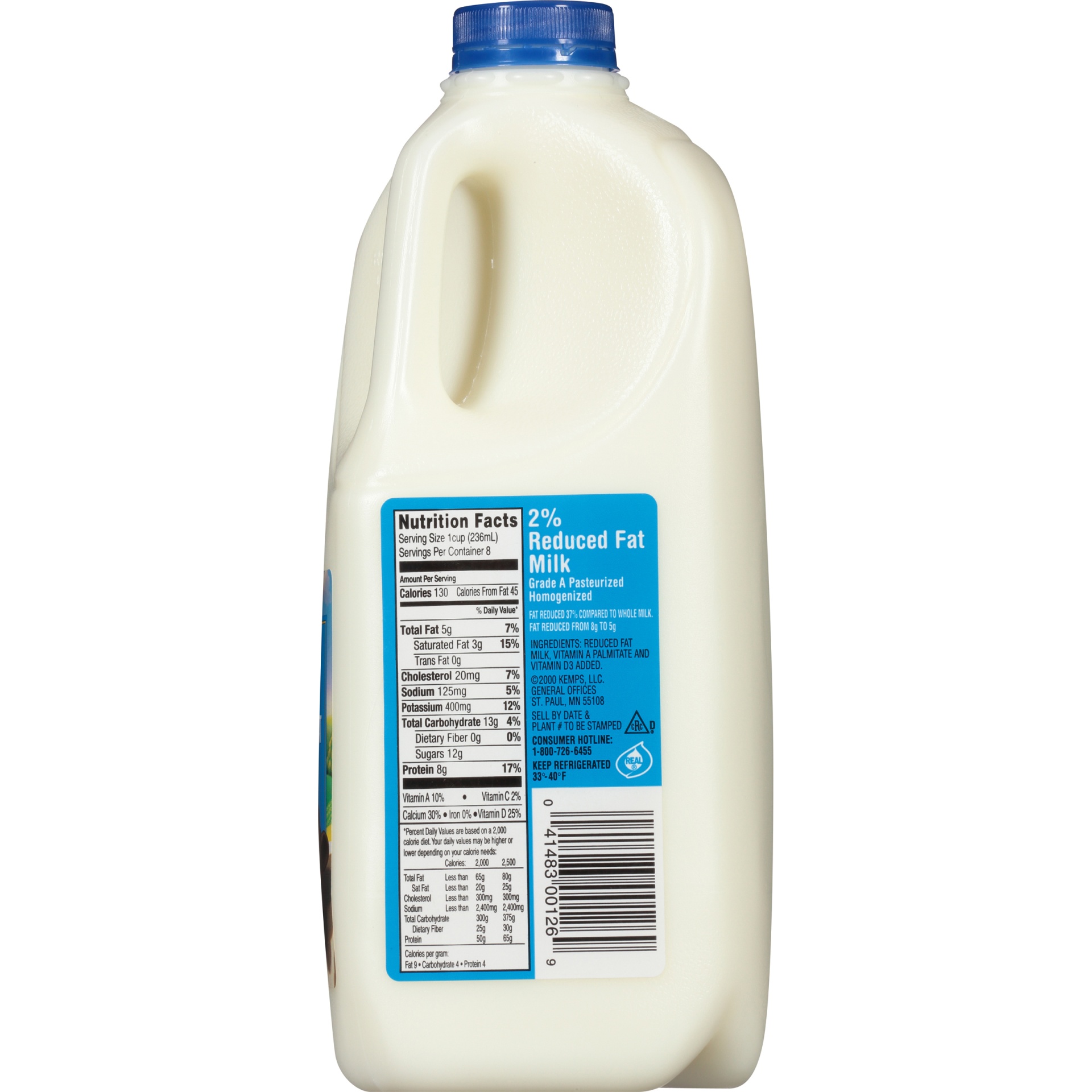slide 5 of 8, Kemps 2% Reduced Fat Milk, 1/2 gal