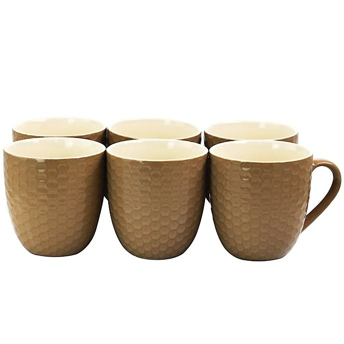 slide 4 of 6, Elama Honeycomb Coffee Mugs - Brown, 6 ct