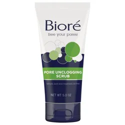 Biore Pore Unclogging Scrub, Removes Excess Dirt and Oils, Face Scrub, with Salicylic Acid, Oil Free, 5 Ounce