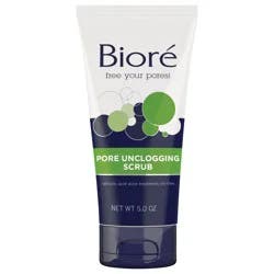Biore Pore Unclogging Scrub, Removes Excess Dirt and Oils, Face Scrub, with Salicylic Acid, Oil Free, 5 Ounce