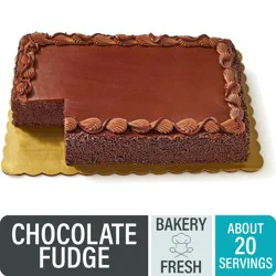Chocolate Fudge 1/4 Sheet Buttercream Iced Chocolate Cake - 56 oz