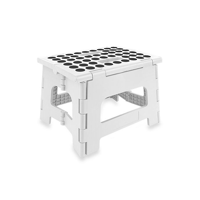 slide 1 of 2, Kikkerland Easy Folding Step Stool - White, 1 ct