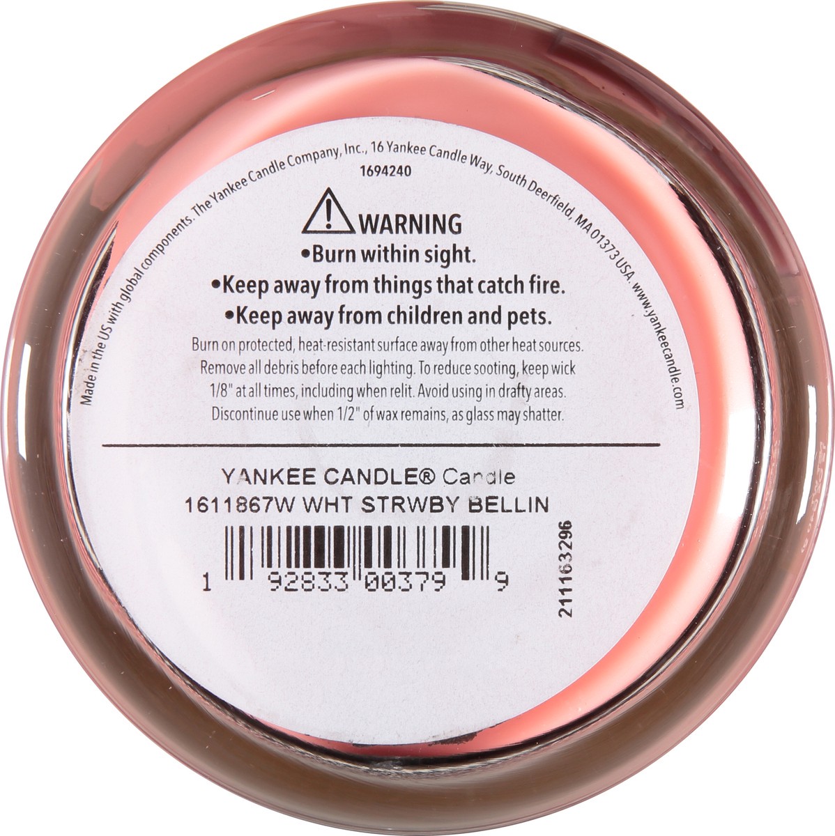 slide 3 of 11, Yankee Candle White Strawberry Bellini Candle 12 oz, 12 oz