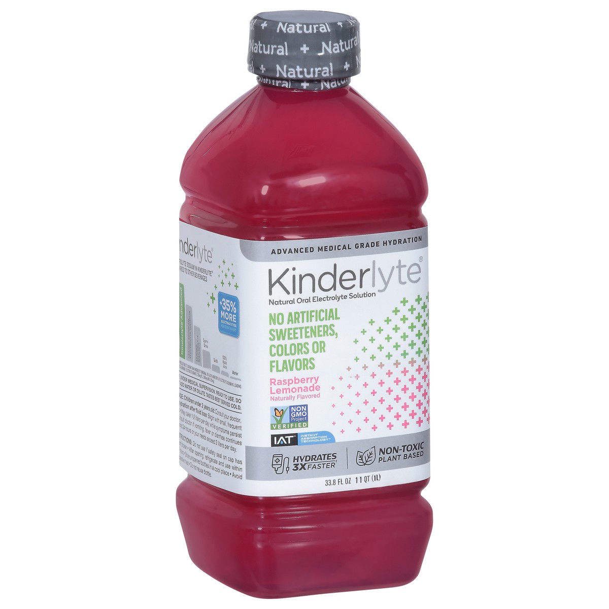 slide 4 of 14, Kinderlyte Natural Oral Raspberry Lemonade Electrolyte Solution 33.8 fl oz, 33.8 oz