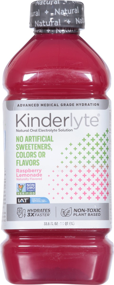 slide 14 of 14, Kinderlyte Natural Oral Raspberry Lemonade Electrolyte Solution 33.8 fl oz, 33.8 oz