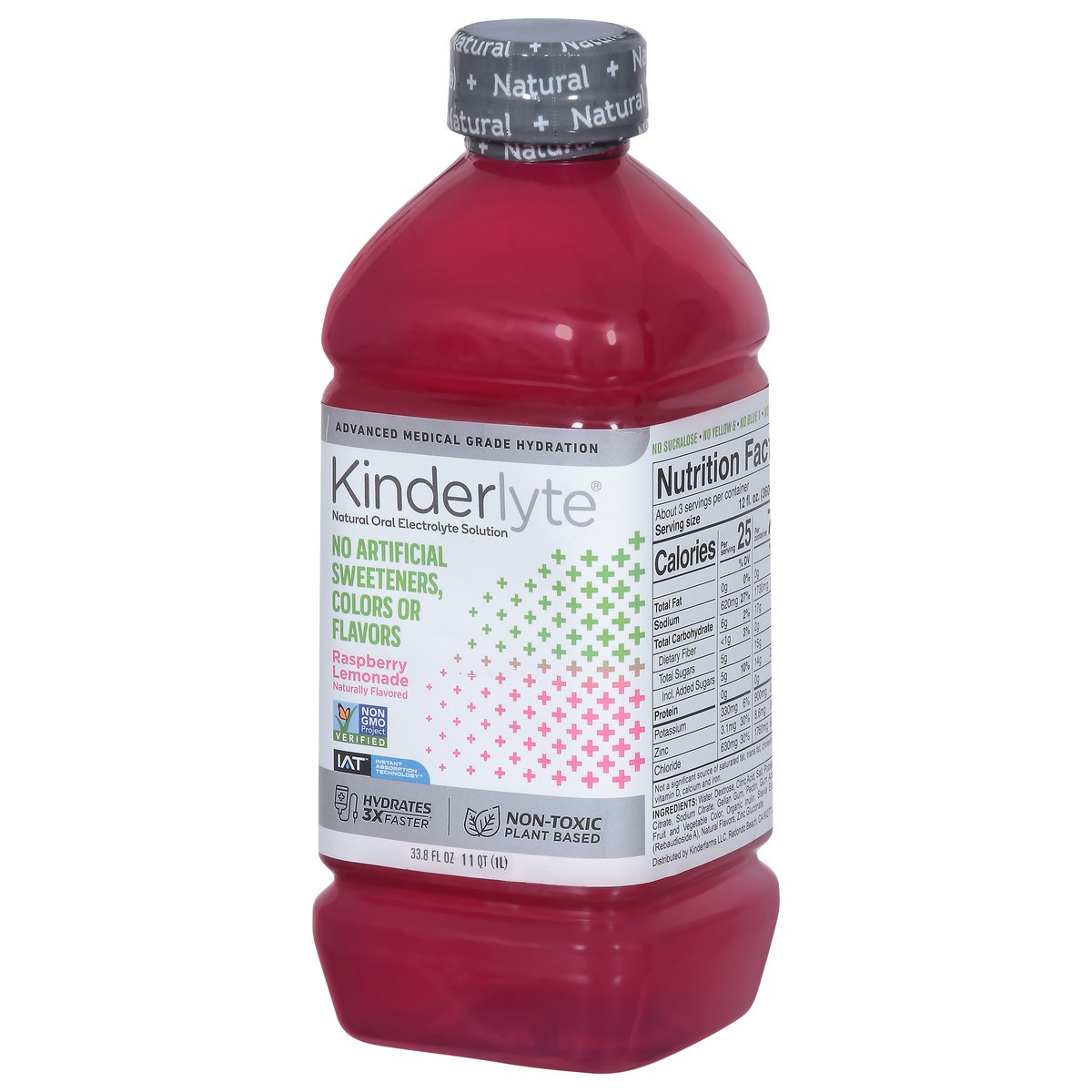 slide 9 of 14, Kinderlyte Natural Oral Raspberry Lemonade Electrolyte Solution 33.8 fl oz, 33.8 oz